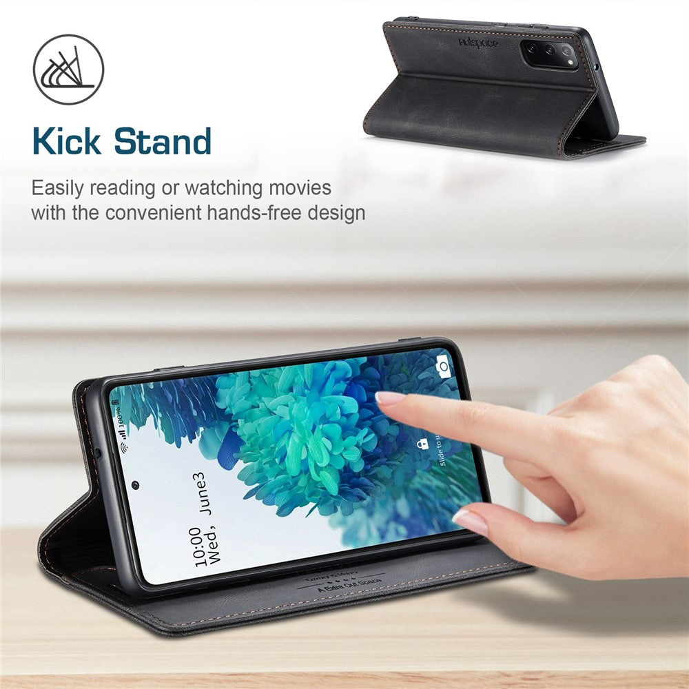 AUTSPACE A01-serien til Samsung Galaxy S20 FE 4G/5G/S20 Lite/S20 Fan Edition 4G/5G/S20 FE 2022 PU-læderetui RFID Blokerende Cover