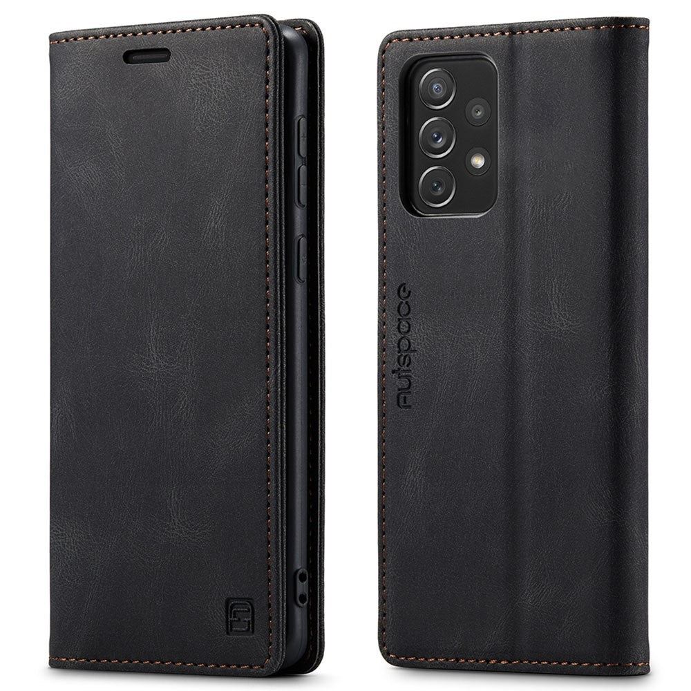 AUTSPACE A01 Series for Samsung Galaxy A53 5G PU Leather Case RFID Blocking Wallet Flip Stand Cover