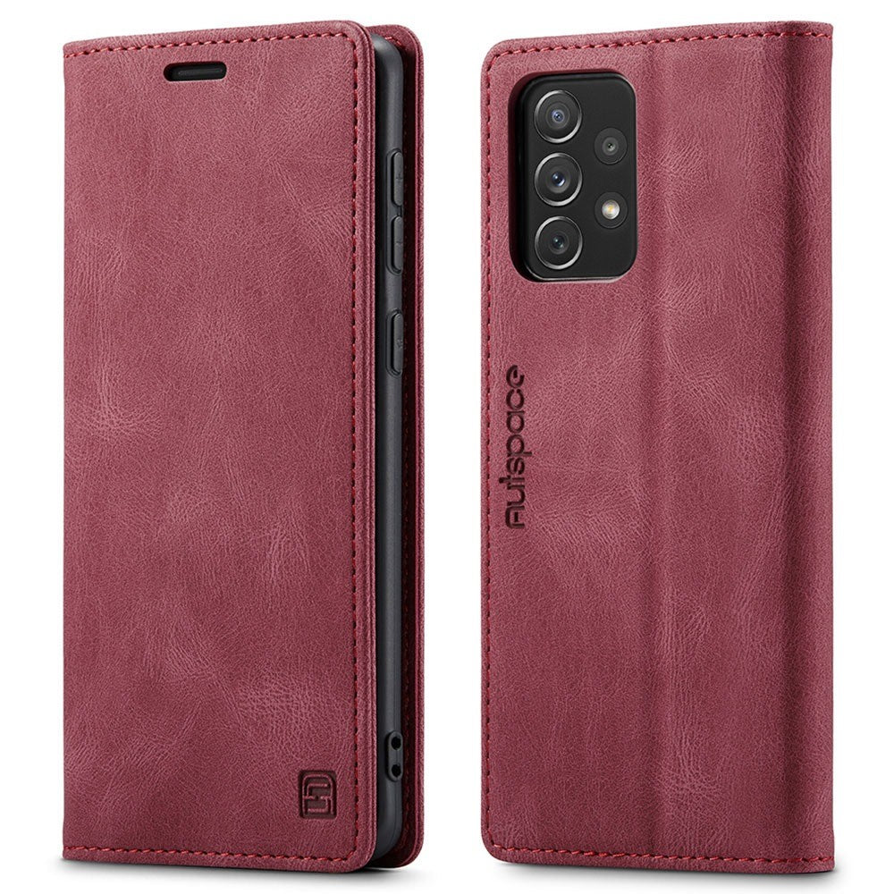 AUTSPACE A01 Series for Samsung Galaxy A53 5G PU Leather Case RFID Blocking Wallet Flip Stand Cover