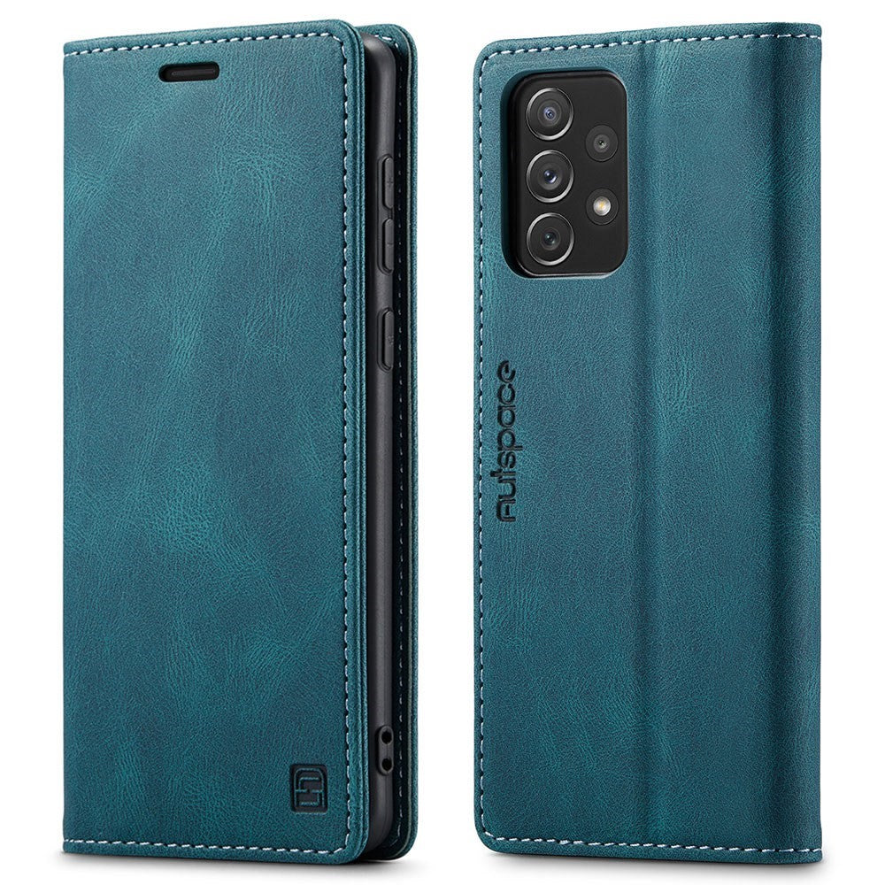 AUTSPACE A01 Series for Samsung Galaxy A53 5G PU Leather Case RFID Blocking Wallet Flip Stand Cover