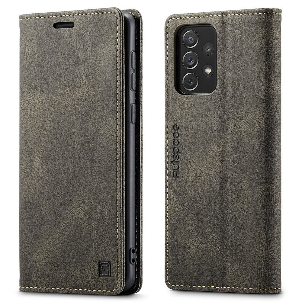 AUTSPACE A01 Series for Samsung Galaxy A53 5G PU Leather Case RFID Blocking Wallet Flip Stand Cover