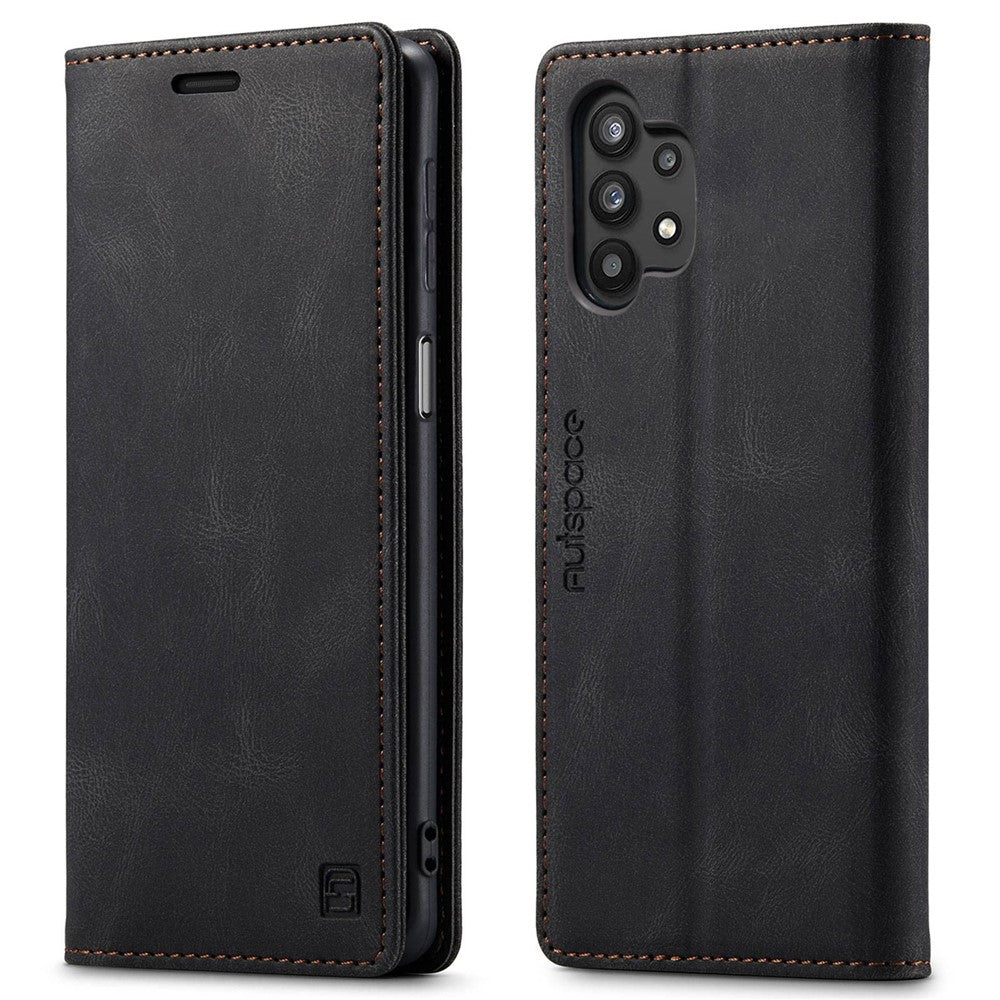 AUTSPACE A01 Series for Samsung Galaxy A32 5G/M32 5G PU Leather Case RFID Blocking Vintage Wallet Stand Flip Cover