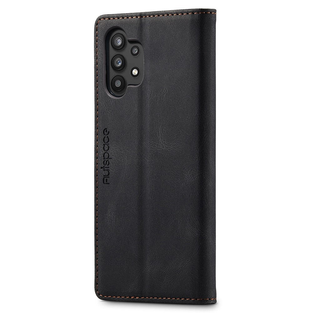 AUTSPACE A01 Series for Samsung Galaxy A32 5G/M32 5G PU Leather Case RFID Blocking Vintage Wallet Stand Flip Cover