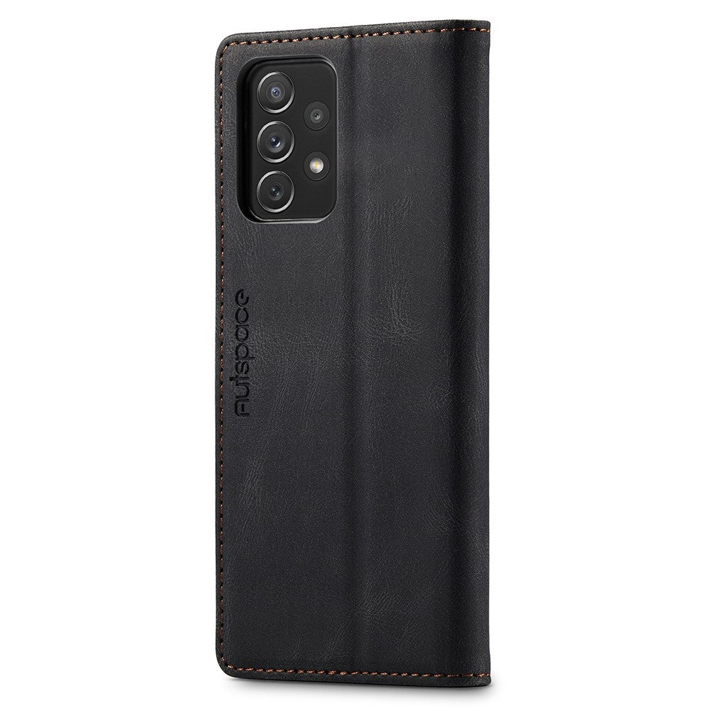 AUTSPACE A01 Series for Samsung Galaxy A33 5G PU Leather Case RFID Blocking Vintage Wallet Stand Flip Cover