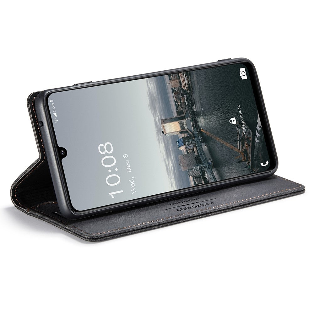 AUTSPACE A01 Series for Samsung Galaxy A33 5G PU Leather Case RFID Blocking Vintage Wallet Stand Flip Cover