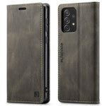 AUTSPACE A01 Series for Samsung Galaxy A33 5G PU Leather Case RFID Blocking Vintage Wallet Stand Flip Cover