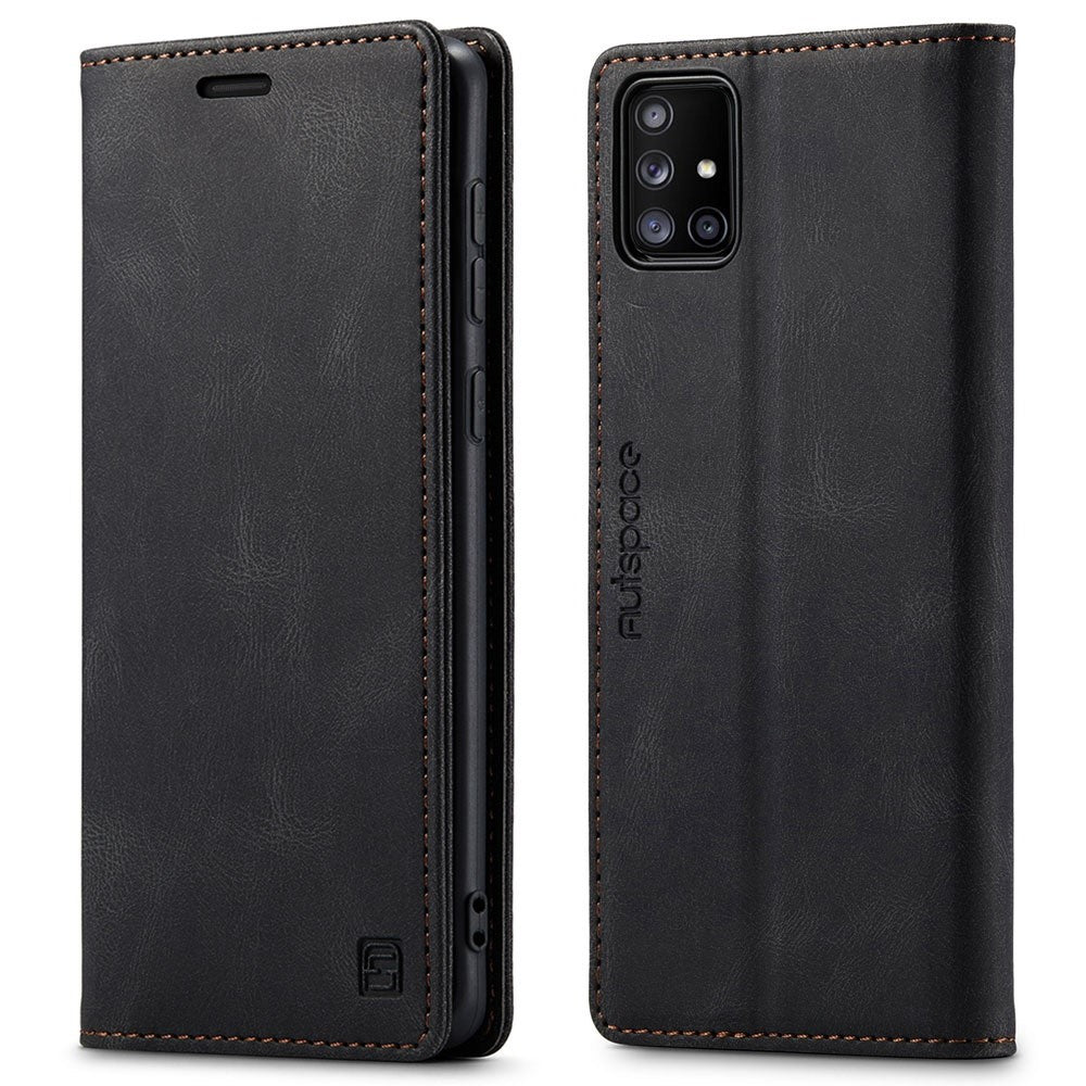 AUTSPACE A01-serien til Samsung Galaxy A51 4G SM-A515 PU-læderetui med RFID-blokering, pung og standfunktion