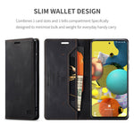 AUTSPACE A01-serien til Samsung Galaxy A51 4G SM-A515 PU-læderetui med RFID-blokering, pung og standfunktion