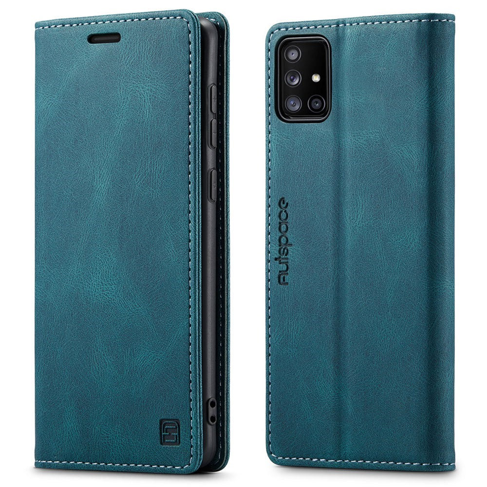 AUTSPACE A01-serien til Samsung Galaxy A51 4G SM-A515 PU-læderetui med RFID-blokering, pung og standfunktion