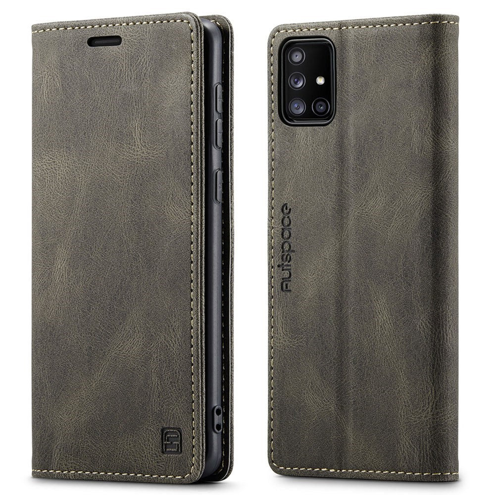 AUTSPACE A01-serien til Samsung Galaxy A51 4G SM-A515 PU-læderetui med RFID-blokering, pung og standfunktion