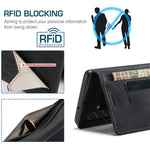 AUTSPACE A01-serien för Samsung Galaxy A13 5G / A04s 4G (164,7 mm) PU-läderfodral RFID-blockerande plånboksfodral med stativ och vikbart skydd