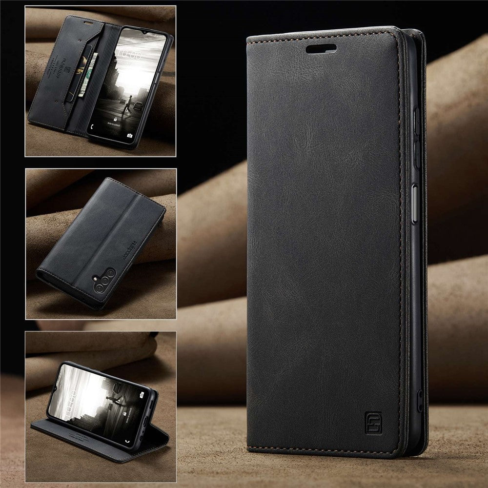 AUTSPACE A01-serien för Samsung Galaxy A13 5G / A04s 4G (164,7 mm) PU-läderfodral RFID-blockerande plånboksfodral med stativ och vikbart skydd