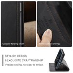 AUTSPACE A01 Series for Samsung Galaxy A22 5G (EU Version) PU Leather Protective Shell, Impact Resistant RFID Blocking Magnetic Closure Vintage Frosted Wallet Stand Flip Cover