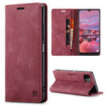 AUTSPACE A01 Series for Samsung Galaxy A22 5G (EU Version) PU Leather Protective Shell, Impact Resistant RFID Blocking Magnetic Closure Vintage Frosted Wallet Stand Flip Cover