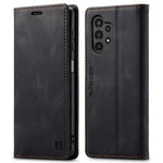 AUTSPACE A01-serien för Samsung Galaxy A13 4G PU-läderfodral RFID-blockerande Vintage-plånboksfodral med stativ och vikbart lock