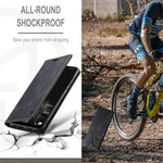 AUTSPACE A01-serien för Samsung Galaxy A13 4G PU-läderfodral RFID-blockerande Vintage-plånboksfodral med stativ och vikbart lock
