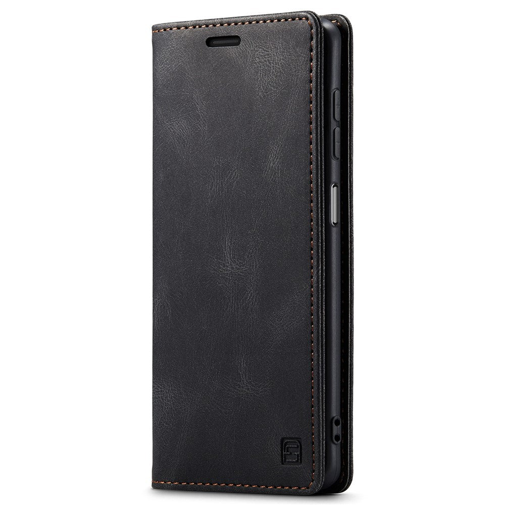 AUTSPACE A01-serien för Samsung Galaxy A13 4G PU-läderfodral RFID-blockerande Vintage-plånboksfodral med stativ och vikbart lock