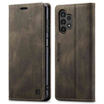 AUTSPACE A01-serien för Samsung Galaxy A13 4G PU-läderfodral RFID-blockerande Vintage-plånboksfodral med stativ och vikbart lock