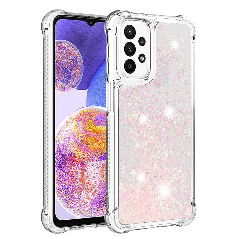 Til Samsung Galaxy A23 5G (global version) / 4G TPU-cover med glitter kviksand stødsikkert telefonbagcover