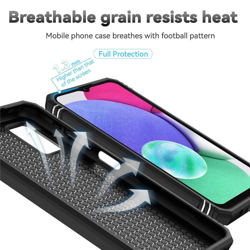 For Samsung Galaxy A03s (164.2mm) Ring Kickstand Phone Case Anti-fall Protection Hard PC + TPU Shell with Slide Camera Protection Cover