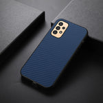 For Samsung Galaxy A13 4G Collision Proof Carbon Fiber Texture PU Leather Coated PC + TPU Case Phone Protective Cover