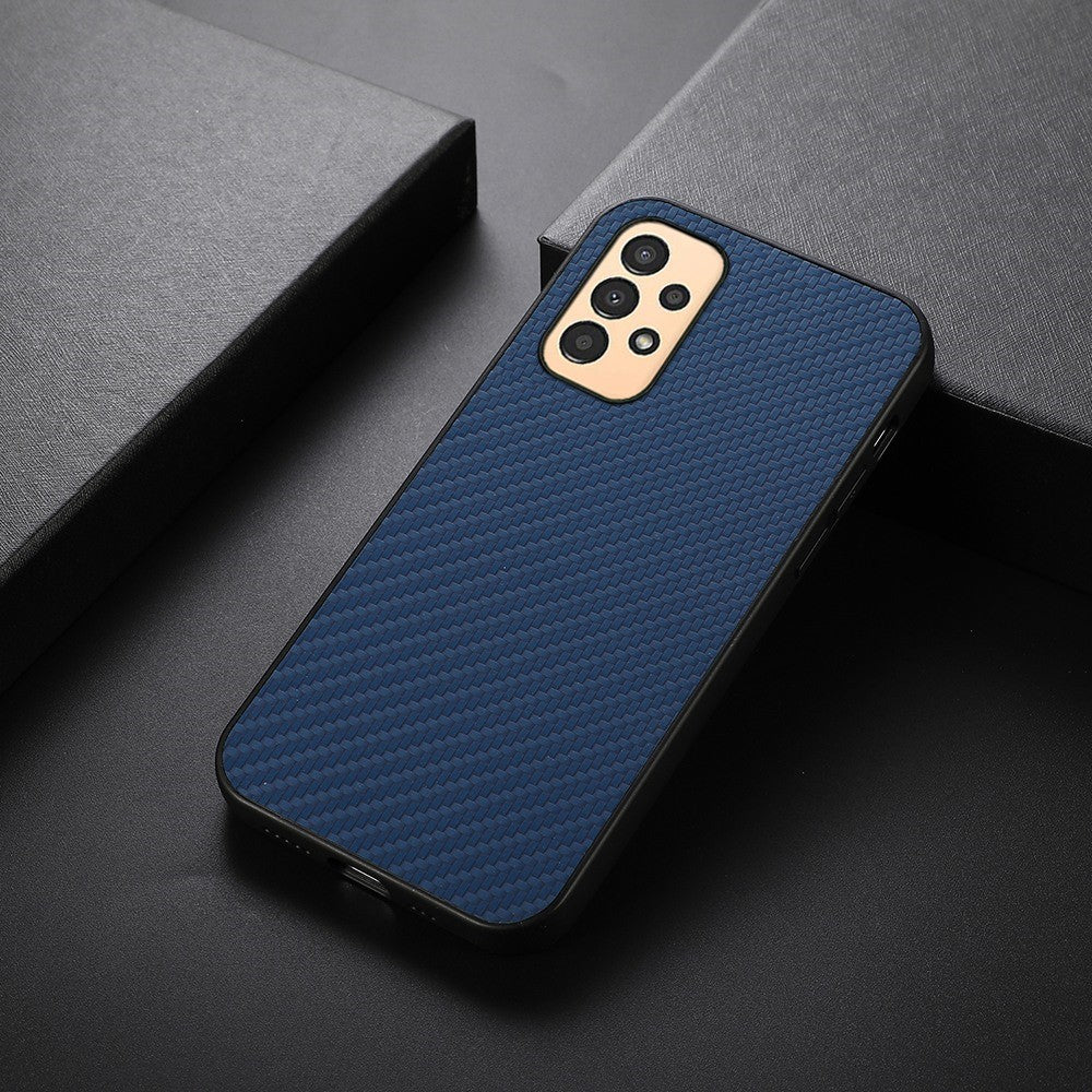 For Samsung Galaxy A13 4G Collision Proof Carbon Fiber Texture PU Leather Coated PC + TPU Case Phone Protective Cover