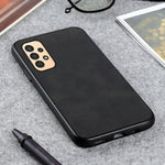 For Samsung Galaxy A13 4G Protective Case, Textured PU Leather Coated TPU + PC Phone Cover