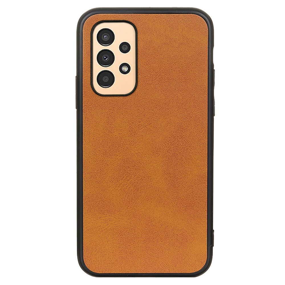 For Samsung Galaxy A13 4G Protective Case, Textured PU Leather Coated TPU + PC Phone Cover