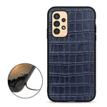 For Samsung Galaxy A13 4G Anti-fall Cover, Crocodile Texture Genuine Leather Coated PC + TPU Phone Back Case