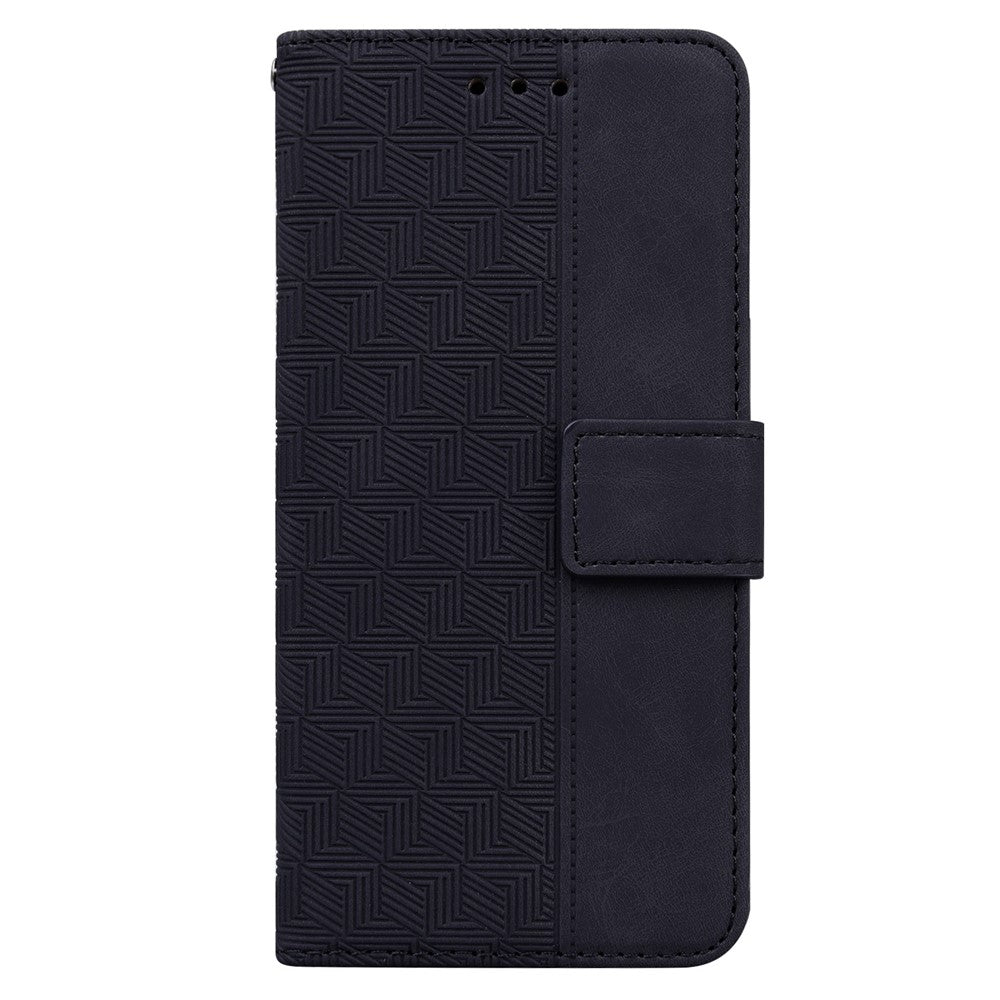 Til Samsung Galaxy M53 5G Stødsikker telefoncover med geometrisk mønster, præget PU-læder, tegnebogsstativ og flipover med håndrem