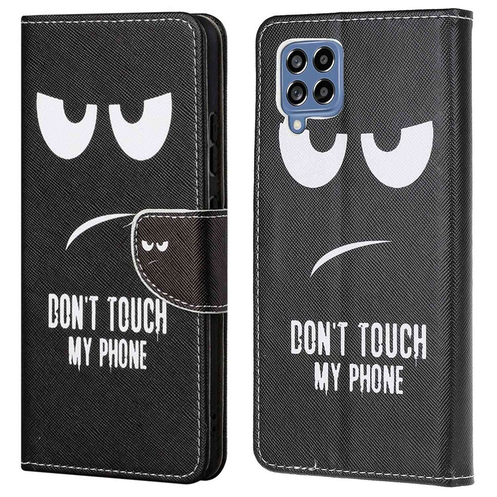 For Samsung Galaxy M53 5G Cross Texture Stylish Pattern Printing PU Leather Phone Case Stand Wallet Flip Cover