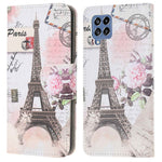 For Samsung Galaxy M53 5G Cross Texture Stylish Pattern Printing PU Leather Phone Case Stand Wallet Flip Cover