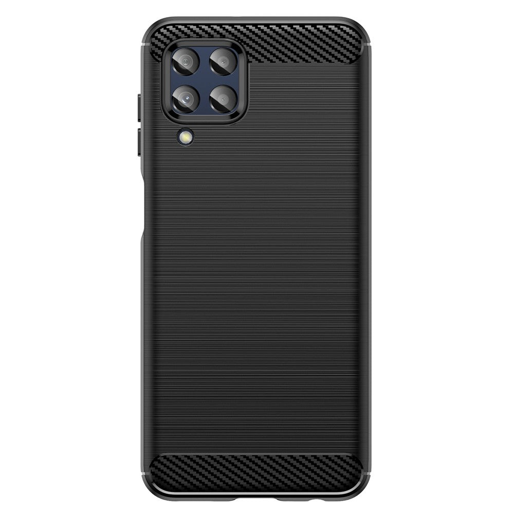 For Samsung Galaxy M33 5G (Global Version)/(India Version) Mobile Phone Cover Carbon Fiber Texture Brushed Surface 1.8mm TPU Smartphone Case