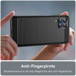 For Samsung Galaxy M33 5G (Global Version)/(India Version) Mobile Phone Cover Carbon Fiber Texture Brushed Surface 1.8mm TPU Smartphone Case