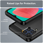 For Samsung Galaxy M33 5G (Global Version)/(India Version) Mobile Phone Cover Carbon Fiber Texture Brushed Surface 1.8mm TPU Smartphone Case