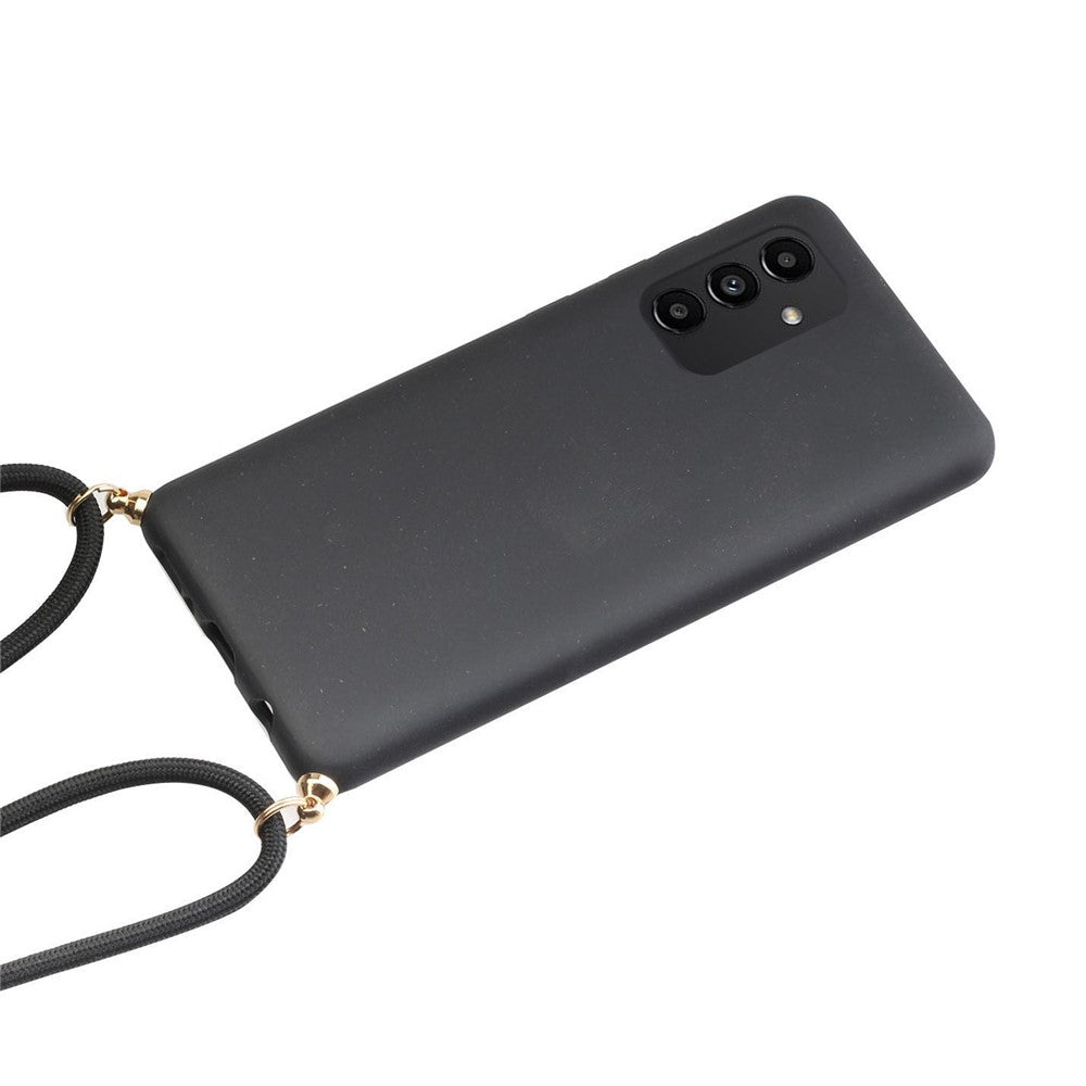 Til Samsung Galaxy A13 4G / 5G Bagcover Hvedestrå + TPU Stødsikkert Telefoncover med Justerbar Snor