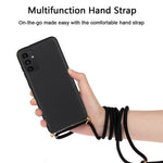 Til Samsung Galaxy A13 4G / 5G Bagcover Hvedestrå + TPU Stødsikkert Telefoncover med Justerbar Snor