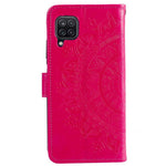 For Samsung Galaxy M33 5G (Global Version) Mandala Flower Pattern Imprinted PU Leather Magnetic Flip Cover Wrist Strap Wallet Stand Feature Shockproof Protective Case