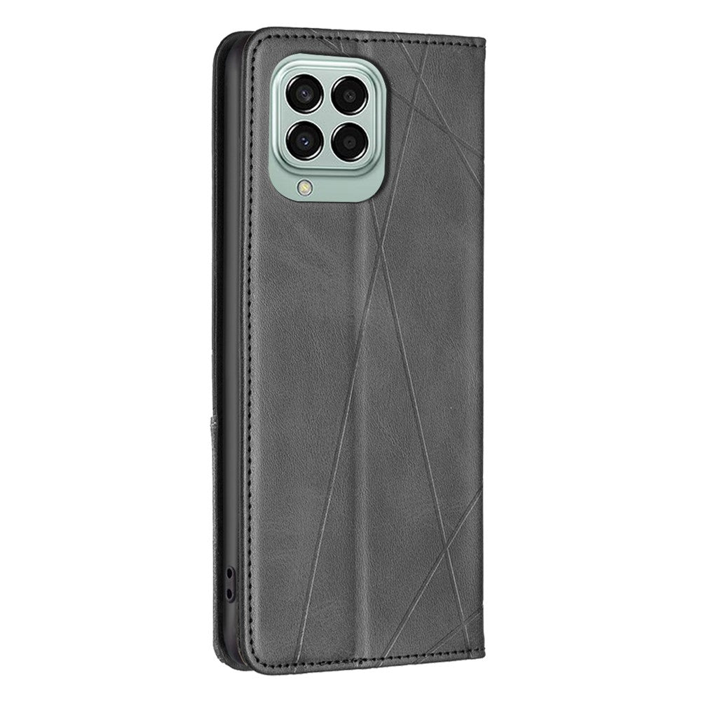 For Samsung Galaxy M33 5G (Global) Leather Case with Card Holder Imprinting Pattern Phone Stand Cover