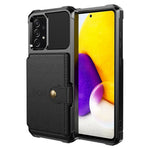 ZM03 Mobile Phone Case for Samsung Galaxy A73 5G TPU + PU Leather Wallet Kickstand Function Phone Shell with Magnetic Metal Sheet