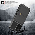 ZM03 Mobile Phone Case for Samsung Galaxy A73 5G TPU + PU Leather Wallet Kickstand Function Phone Shell with Magnetic Metal Sheet