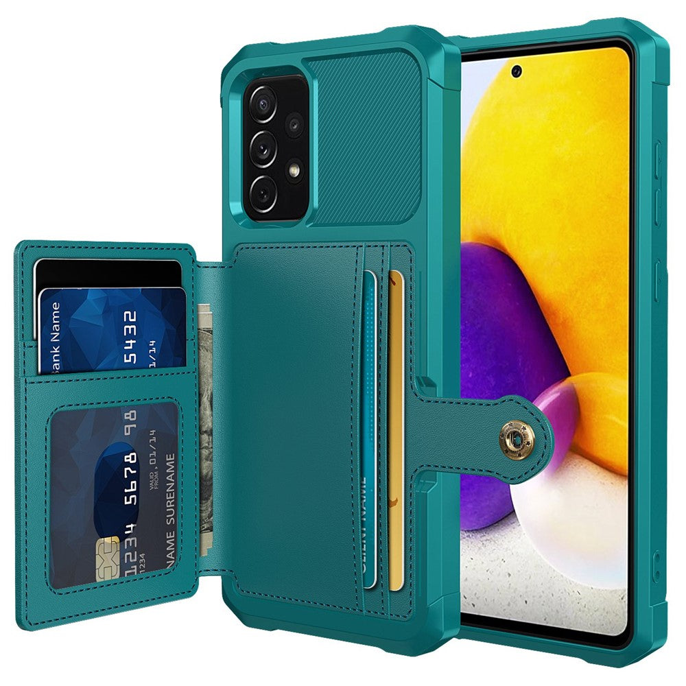 ZM03 Mobile Phone Case for Samsung Galaxy A73 5G TPU + PU Leather Wallet Kickstand Function Phone Shell with Magnetic Metal Sheet