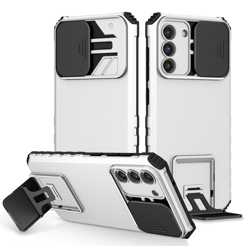 Samsung Galaxy S22+ 5G Justerbart Vertikalt Stöd Mobilskal PC + TPU Hybrid Skal med Kameraskydd