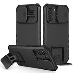 Samsung Galaxy S22+ 5G Justerbart Vertikalt Stöd Mobilskal PC + TPU Hybrid Skal med Kameraskydd