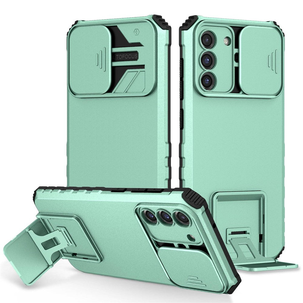 Samsung Galaxy S22+ 5G Justerbart Vertikalt Stöd Mobilskal PC + TPU Hybrid Skal med Kameraskydd