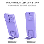 Samsung Galaxy S22+ 5G Justerbart Vertikalt Stöd Mobilskal PC + TPU Hybrid Skal med Kameraskydd