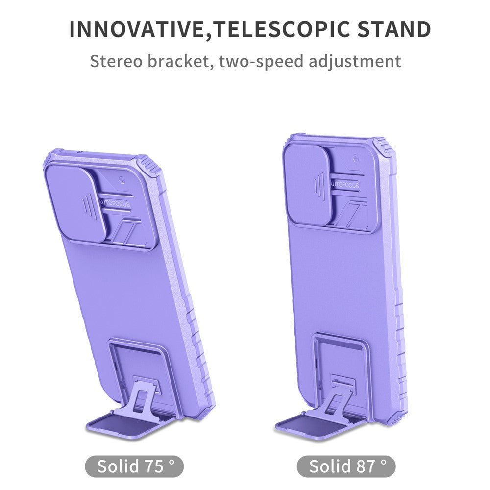 Samsung Galaxy S22+ 5G Justerbart Vertikalt Stöd Mobilskal PC + TPU Hybrid Skal med Kameraskydd