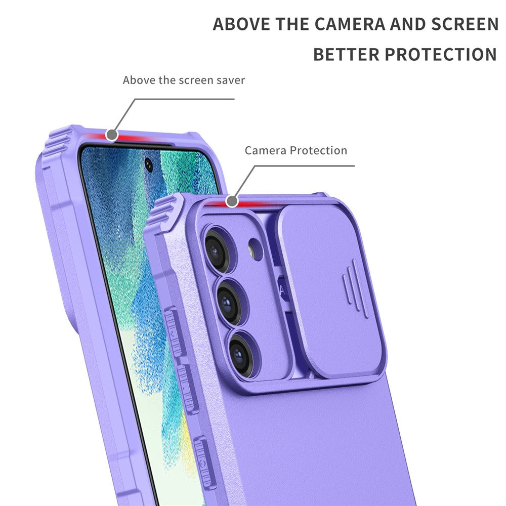 Samsung Galaxy S22+ 5G Justerbart Vertikalt Stöd Mobilskal PC + TPU Hybrid Skal med Kameraskydd
