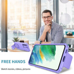 Samsung Galaxy S22+ 5G Justerbart Vertikalt Stöd Mobilskal PC + TPU Hybrid Skal med Kameraskydd
