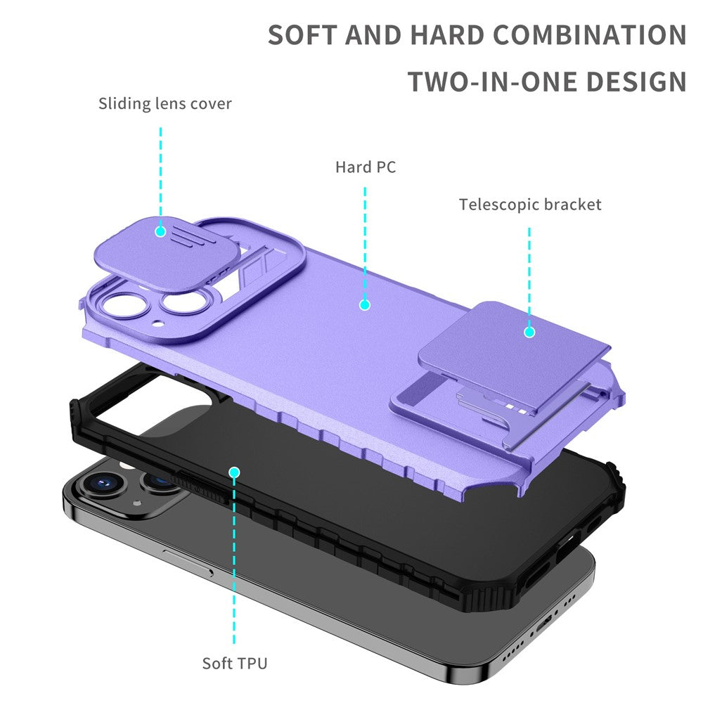 For Samsung Galaxy S22 Ultra 5G Adjustable Vertical Kickstand Phone Case Camera Slider Protection Hybrid PC + TPU Cover